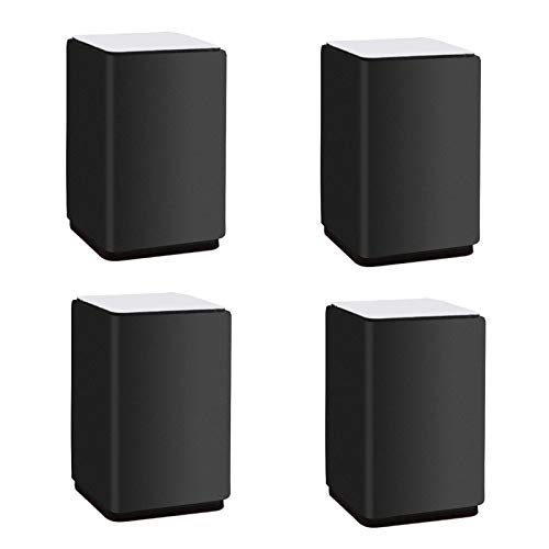 Genérico 4 Piezas de Patas de Mesa de Repuesto para Muebles Patas de Mesa de Acero Al Carbono Almohadillas Elevadas Cuadradas para Mesa Y Silla (Negro 10 × 6 cm)
