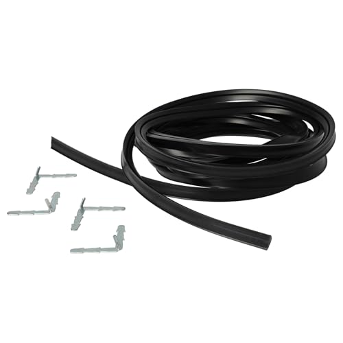 vhbw Joint universel pour four compatible avec AEG et de nombreuses autres marques - 3 m, avec crochets à angle noir