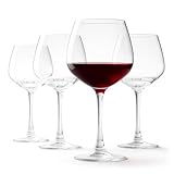 Amazon Basics Stemmed Red Wine Glasses, 20 oz., Dishwasher-Safe, 4-Piece Set