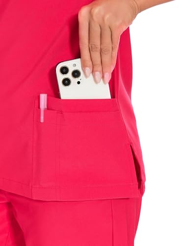 image for COZYFIT Scrubs for Women Set - Stretch V-Neck Scrub Top & Jogger Pant 