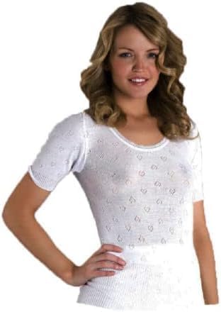 Gifts ChoiceWomen's 100% Cotton Women Short Sleeve Thermal Vest -Skin Friendly Round Neck Thermal Underwear Top - Made in UK