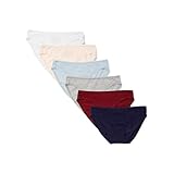 [Amazon Essentials] 6枚組 ビキニショーツ コットン レディース ウォームシェード/クールカラー L
