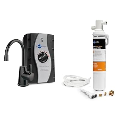 InSinkErator Stainless Steel Tank, H250MBLK-SS HOT250 System, Single-Handle Matte Black Faucet & F-1000S Standard Under Sink Water Filtration System for Instant Hot