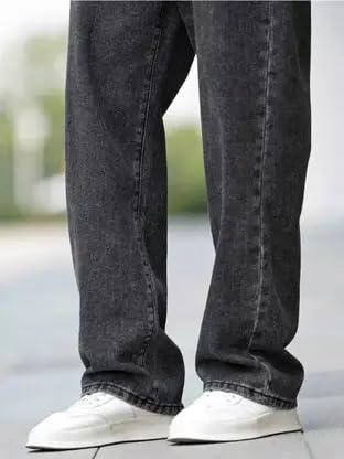 Image of Men's Loose Fit Baggy Jeans | Relaxed Wide Leg Denim Pants with Comfortable Waist & Streetwear Style | Casual Retro Fashion Jeans for Men
