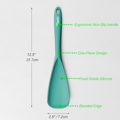 Silikon-Spatel-Löffel, ideal zum Kochen und Servieren, langlebiges BPA-freies mattes schwarzes Silikon, nahtloses Design… – Ansicht 2