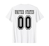 Numéro 00 des États-Unis imprimé sur le dos sport numéro USA T-Shirt
