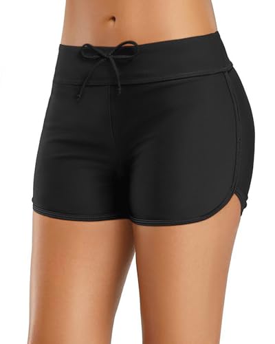Image of Yonique Womens Swim Shorts Solid Tankini Bottoms Swimsuit Bottoms(Available in Plus)