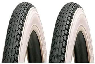 Roaduserdirect Cycle Packs 2 x RALEIGH 20x1.75 White Wall Shopper Bike Tyres