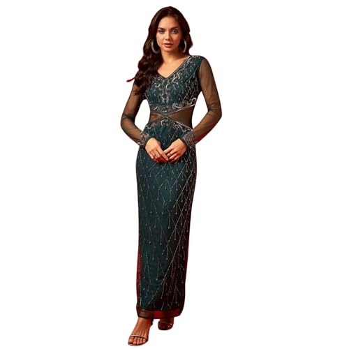 Image of STREET9 Women Bodycon Dark Green, Grey Maxi /Full Length Dress | DRS00008433