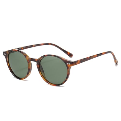 Lunettes de soleil polarisées rondes LVTFCO rétro bleu vert UV400 pour homme et femme