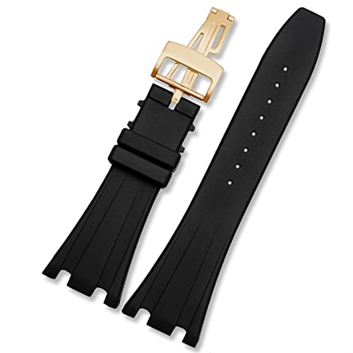 Bracelet en caoutchouc noir 28mm pour Royal Oak Offshore AP 15703 15710 GUMMMY