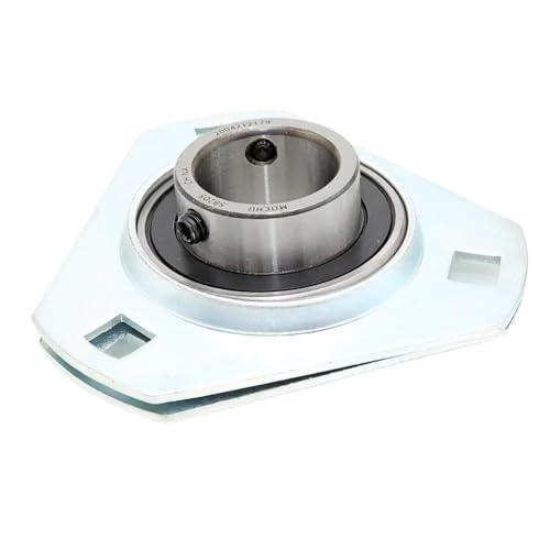 DINGGUANGHE 1PC SBPFT205/SBPFT205-14/SBPFT205-15/SBPFT205-16 Stamped Steel Housed Units Setscrew Locking 3-Bolt Flange Housing (Size : SBPFT205-14 22.225mm)