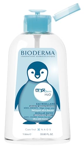 Bioderma ABCDerm H2O - Baby Skin Care - Micellar Cleansing Water for Babies and Kids, Blue, 1lt - Image 3