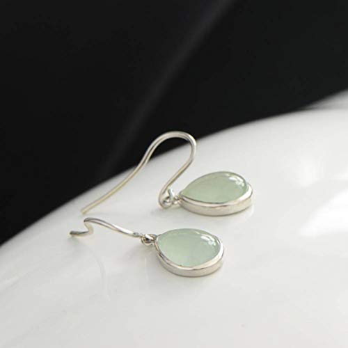 Boucles d'oreilles S925 aigue-marine naturelle style chinois anti-allergie pour femme