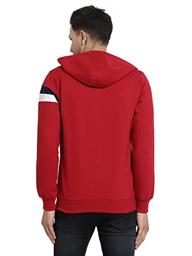 Image of Kalt Men Full Sleeves Zipper Fleece Striped Hoodie