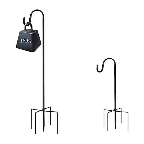 YHNHT 35 inch Shepherds Hook, 0.39 inch Thick,Adjustable Heavy Duty Plant Hanger Hanging Plant Baskets for Bird Feeder Solar Light Plant Hanger Cover