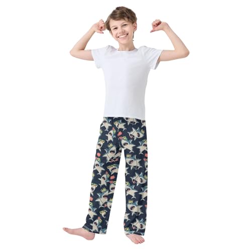 Boys' Pants Cartoon Shark Yo Long Bottoms Jogger Pants Elastic Waist Trousers with Pockets S-XL2