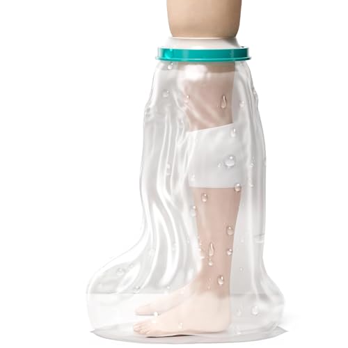 Protector Escayola Pierna Adulto Ducha con Suela Antideslizante, Cubre Vendaje Impermeable para Ducha Piscina Reutilizable Adaptable, Protector Yeso Muslo Rodilla Heridas Quemaduras(65cm)