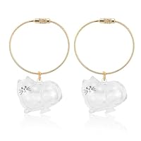 BOXOB 2stk Schlüsselanhänger mit Katzenhaarsammler, Transparenter Anhänger aus Einer Flasche zur Aufbewahrung von Katzenhaaren mit Goldenem Schlüsselring Nachdenkliches Geschenk für Tierliebhaber