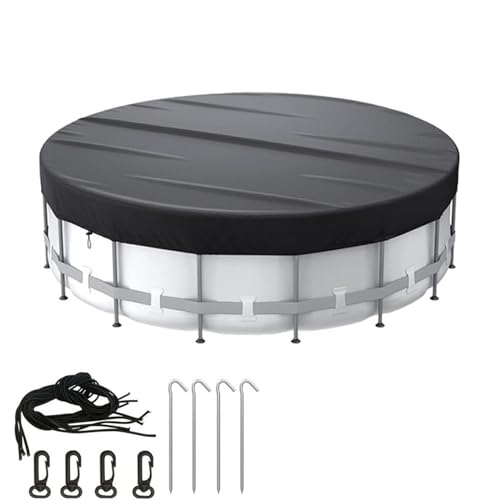 Cubierta redonda para piscina, cubierta de piscina sobre el suelo, cubierta solar para piscinas, impermeable, resistente al viento, a prueba de polvo, lavable, 12 pies