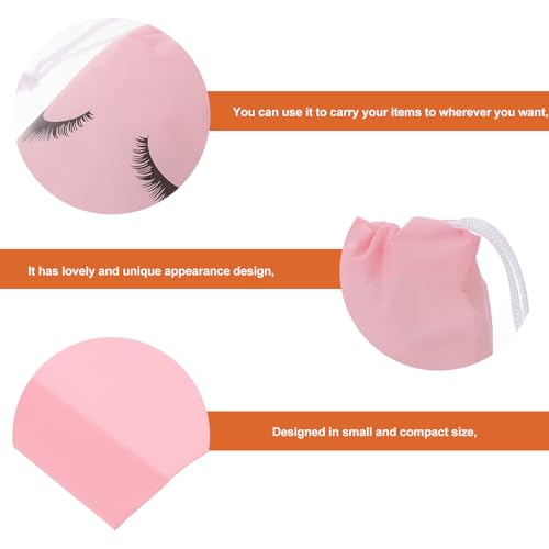 Bolsa de maquillaje pequeña de Eva y nylon rosa para almacenamiento 7