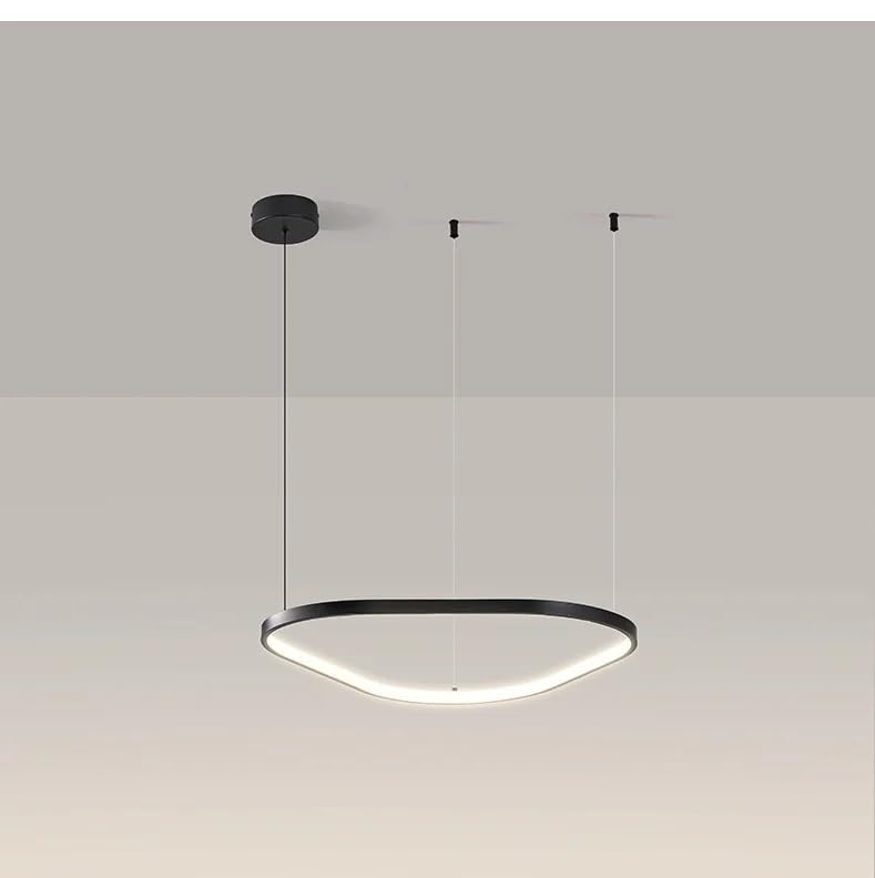Suspension en forme d'anneau triangulaire pour supprimer les ombres du salon avec un style noir