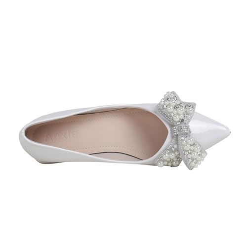 Image of Women's Pumps Low Chunky Block Heel Rhinestone Closed Pointed Toe Comfortable Slip on Work Dress Shoes for Office