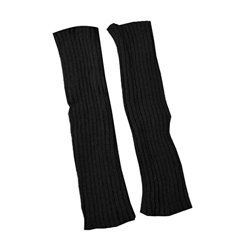 AkoMatial Calentadores de piernas para mujer, calentadores de tobillo acrílicos de moda, bonitos calentadores de piernas para baile y fiesta, color negro, talla única
