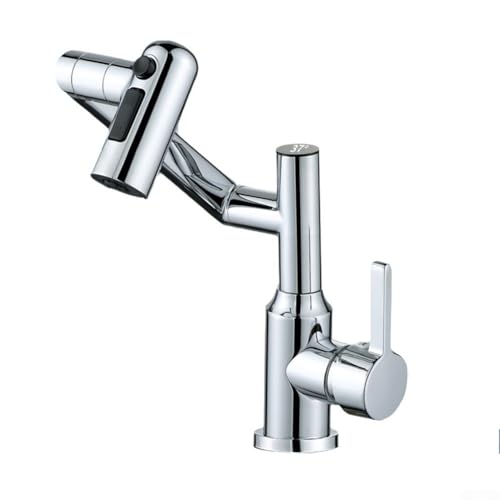 Honseadek Aérateur d'eau véritable pour baignoire avec bec pivotant à 360 degrés en acier inoxydable à affichage numérique (argenté)