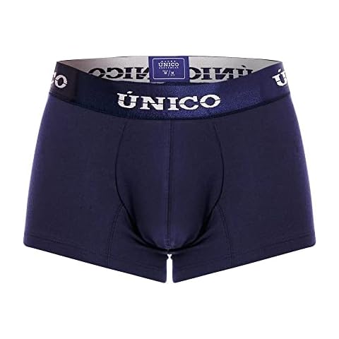 MUNDO ÚNICO Trunk Briefs for Men | Men's Boxer Suspensor made with Higher Fit and Comfort of Movement | Cotton Men's Stretch Underwear | Elastic that doesn't bend, No-Ride-up |Blue - Medium Cover