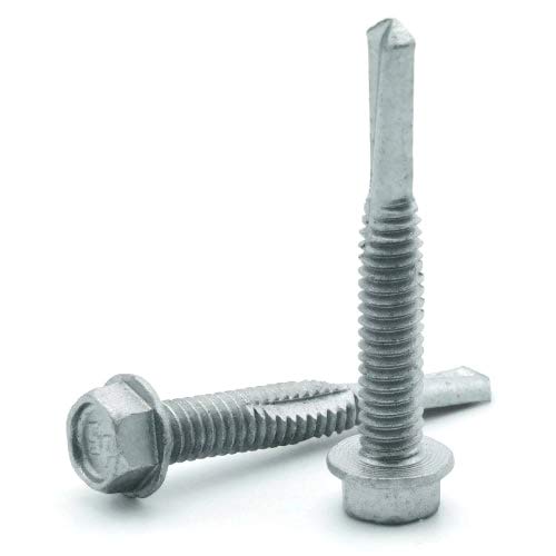 Tornillos autoperforantes hexagonales #12-24 x 1.5 pulg, 250 pc miniatura 1