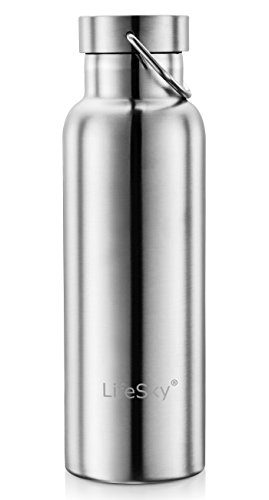 LifeSky Stainless Steel Water Bottle, Double Wall Vacuum Insulated Leak Proof Sports Bottle