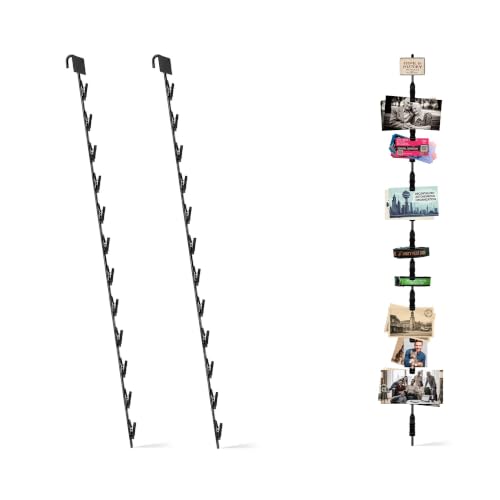 3 Pack Clip Strip Heavy Duty Metal Merchandising Strips, Clip Strips for Hanging Chips, Snacks, Candy in Retail Stores, Black, 31" Long, 2.5" W x 1.5" H Header, 12 Hook Stations