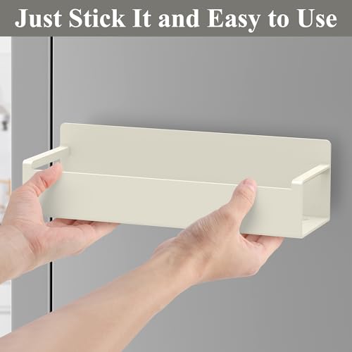 Image of HuggieGems Magnetic Water Bottle Holder for Refrigerator, Cup Holder Organizer for Stanley and Tumbler for Kitchen, 4 Pack, Cream White