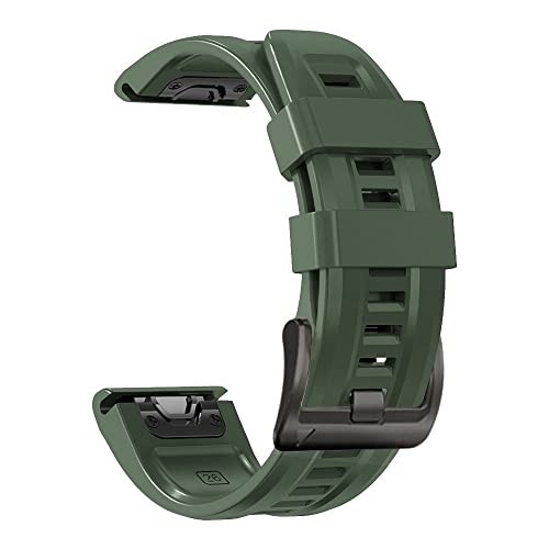 Bracelet silicone Fenix 6X Pro 26 mm vert armée à fixation rapide