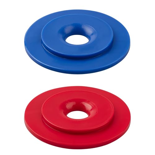 Fospectra 10-112-00 Pool Cleaner UWF Restrictor Disk, Universal Wall Fitting Restrictor Disk Replacement Compatible with Zodiac Polaris 180, 280, 380, 480 Pool Cleaners, Red and Blue, 1 Set