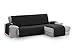 Produktbild Textil-home MALU Chaise Longue Sofa Bezug, Schutz für Rechtsarm Gesteppte Sofas - sofaueberwurf L Form - Größe -240cm. Farbe Schwarz (Vorderansicht)