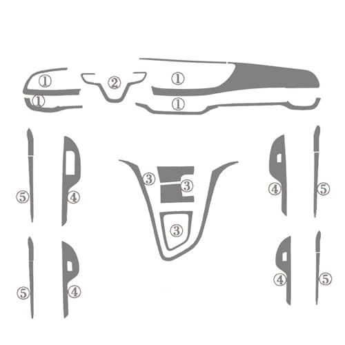 Moulage carbone argent pour console centrale Buick Excelle GT XT de 2015 à 2018