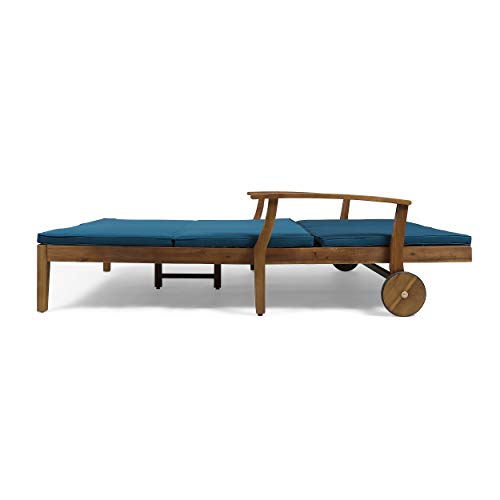 Gdfstudio 307568 Double Chaise Lounge For Yard And Patio, Acacia Wood Frame thumb #6