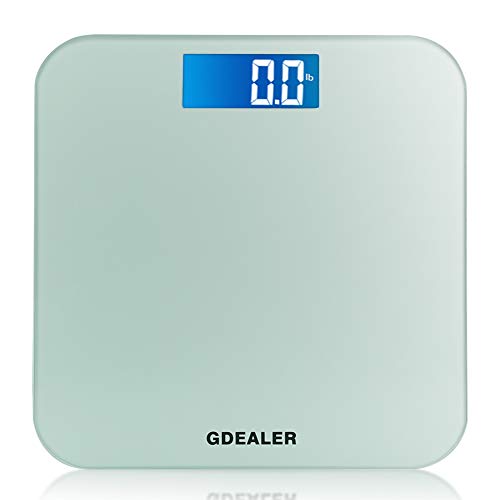 GDEALER Body Scale 400lb/180kg Digital Bathroom Scale with 6mm Tempered Glass Surface, Step-On Technology, High Precision, Extra Large Lighted LCD Display