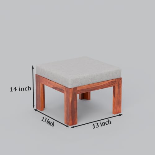 Image of ONIJA Solid Sheesham Wood Center Coffee Table with 2 Stools for Living Room Outdoor | Rosewood Centre Teapoy Tea Table with Stool for Home Office (Honey Finish)