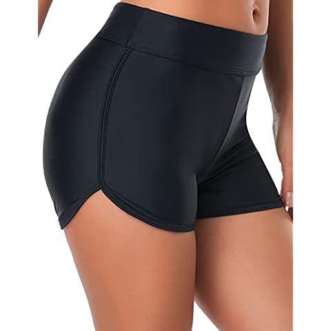 Yilisha Womens Swim Shorts Swim Boy Shorts Black Swimming Shorts Bathing Suits Shorts Cover