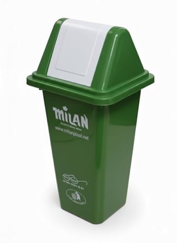 Image of Milan Plastic Square Swing Lid Garbage Dustbin 80 Litre Assorted