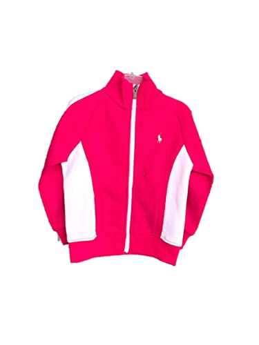 Ralph Lauren Polo Hoodie Pink White Girls Full Zip Sports Casual SZ :4 Years 4T