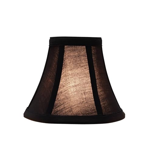 Image of Aspen Creative 30034-2A, Bell Clip-On Chandelier Lamp Shade, Black, 3 inch Top x 6 inch Bottom x 5 inch Slant Height, Set of 2