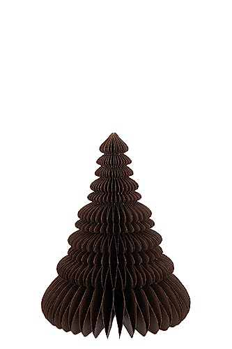 J-Line - Árvore de Natal dobrável de papel, cor castanha