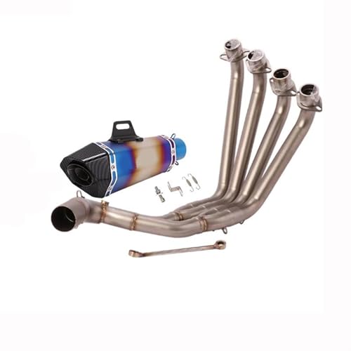 オートバイ排気フルシステムフロントミッドリンクパイプエスケープ51mmモトマフラー に適合するCB650F CB650R CBR650 CBR650F 2014-2022用