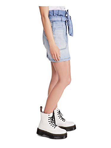 Free People Womens Splendor in The Grass Denim Paperbag Waist Mini Skirt Blue 83