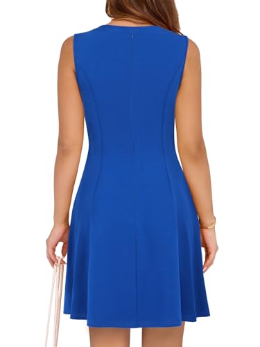 Image of YIOYOLA Womens Elegant Classy A-Line V Neck Mini Business Casual Work Dresses Party Cocktail Short Dress with Pockets