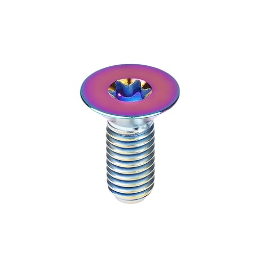 SUNCN チタンボルトM6x15 M8x20mm自転車用皿ボルトトルクスヘッドネジオートバイの改造のため (レインボー, M8x20mm)